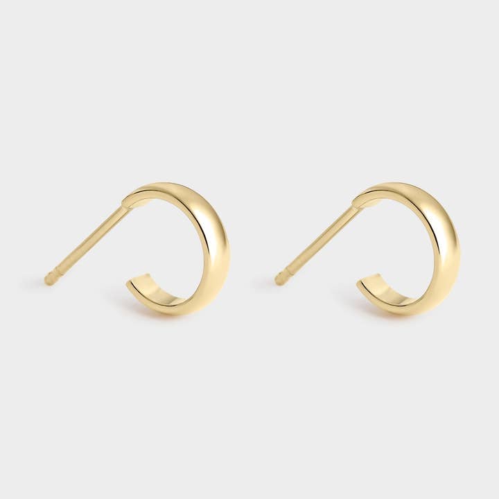 24kt gold plated hoop earring, 10mm for wholesale by Itemporality
