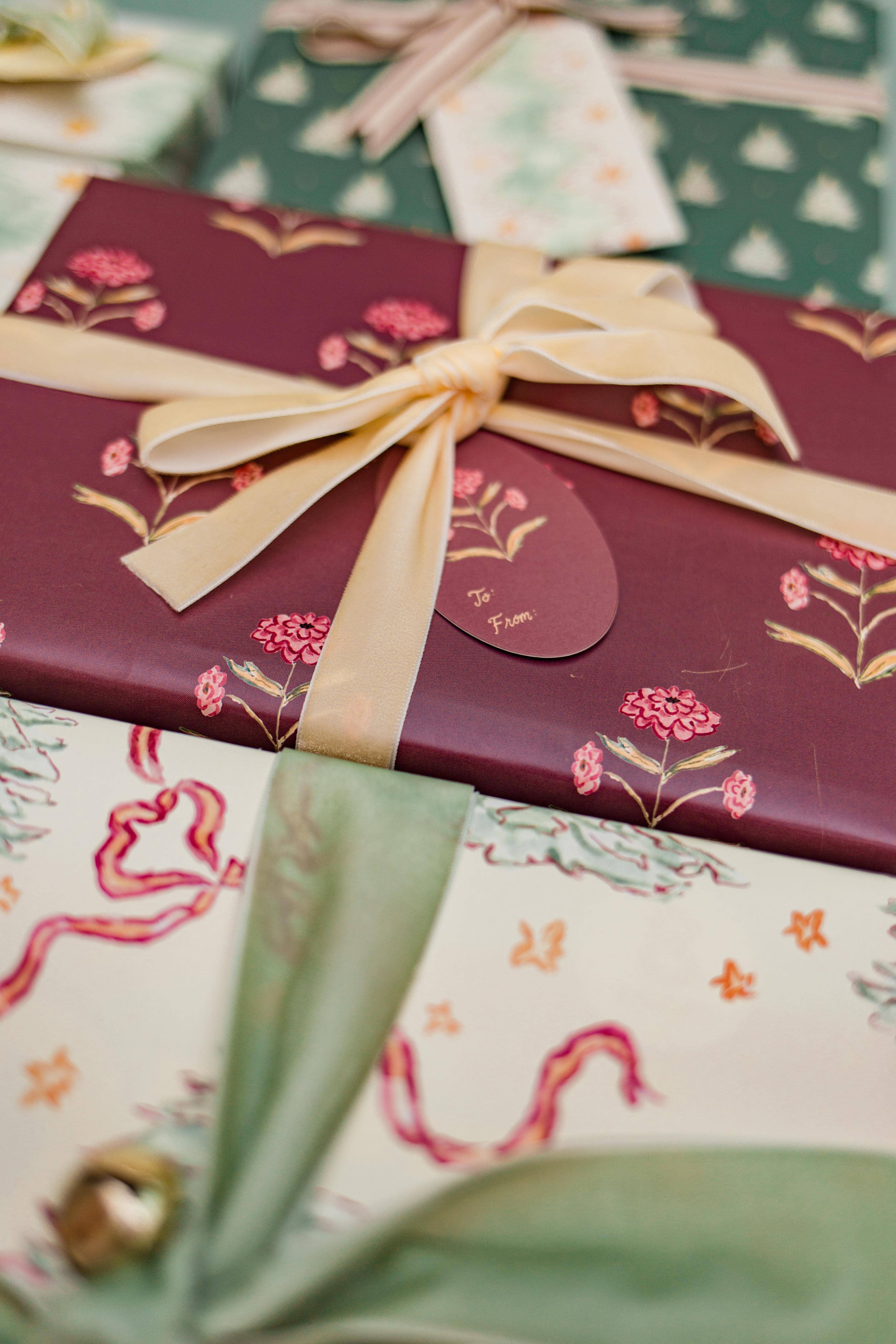 The Illustrated Life - Wholesale Flat Wrap - Zinnia Block Print Gift Wrap Sheets5