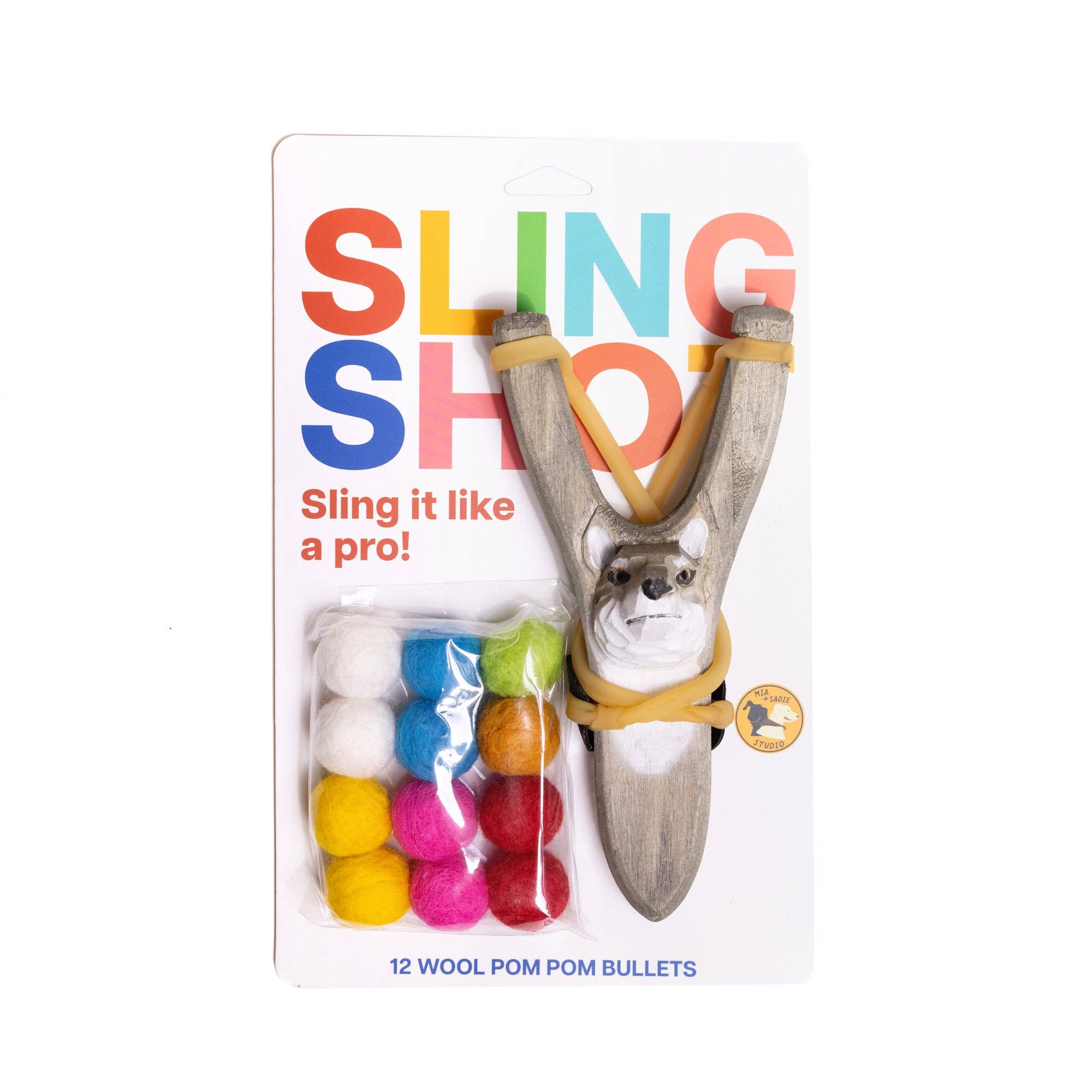123 Farm - Wholesale Slingshot - Kids - Wooden Slingshots - Bear, Wolf & Eagle with Felted Pellets1
