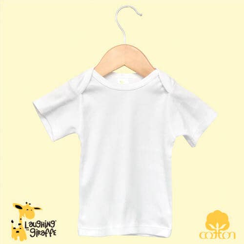 Camiseta de regazo blanca para bebés S/S para venta al por mayor de PLT Wholesale