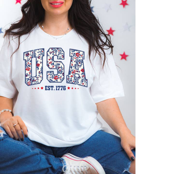 USA Floral - Tee for wholesale by Cash & Drix Wholesale