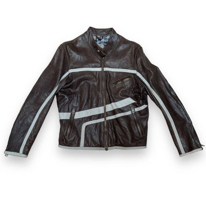 T-racer Dark Brown Leather Jacket for wholesale by Mitchumm Industries