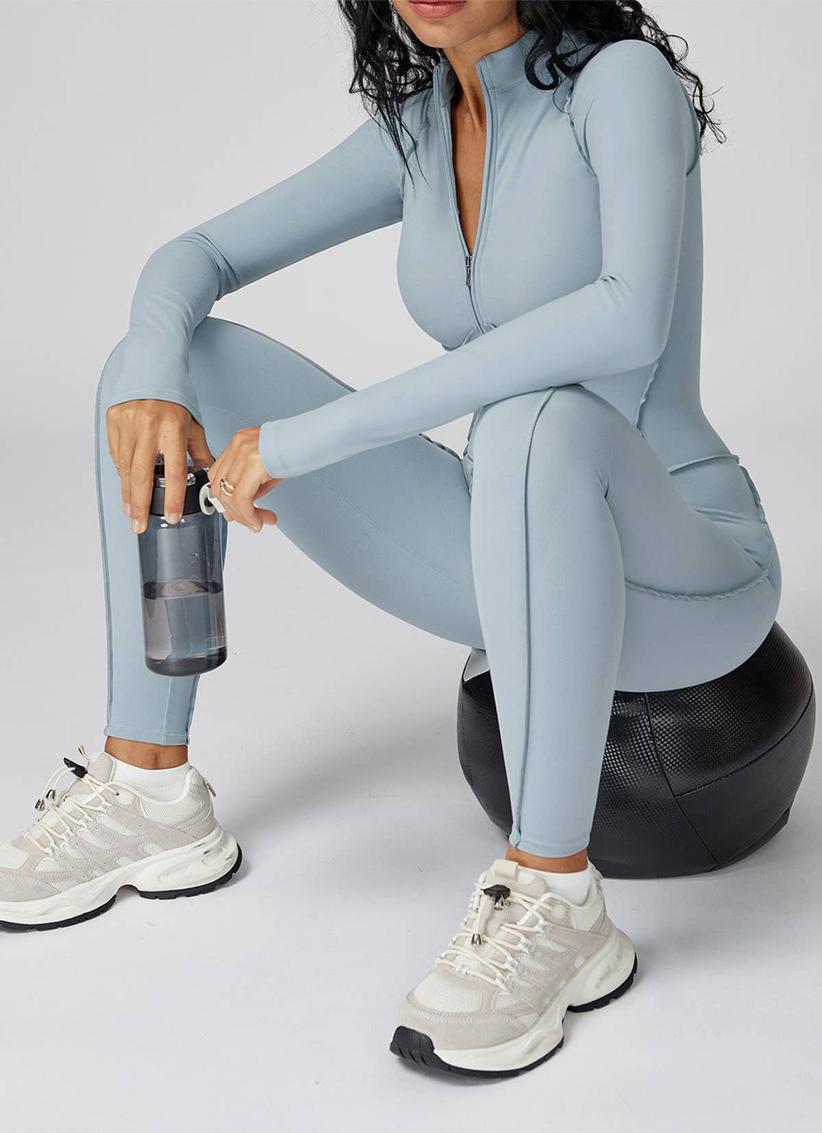 Crave by FW - Wholesale Unitard - Women's - Long Sleeve Zip Front Sport Jumpsuits One Yoga Rompers19