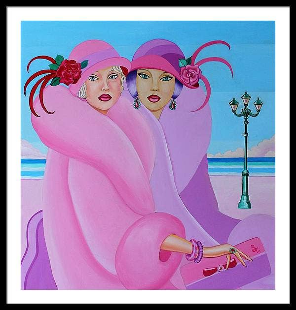 Sharon Tatem Fashion LLC - Wholesale Art Print - Palm Beach Pink Ladies - Framed Print30