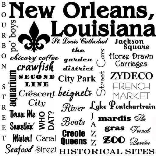 New Orleans, Louisiana, Collage Souvenir Kitchen Towel for wholesale by Distinctive Design Wholesale