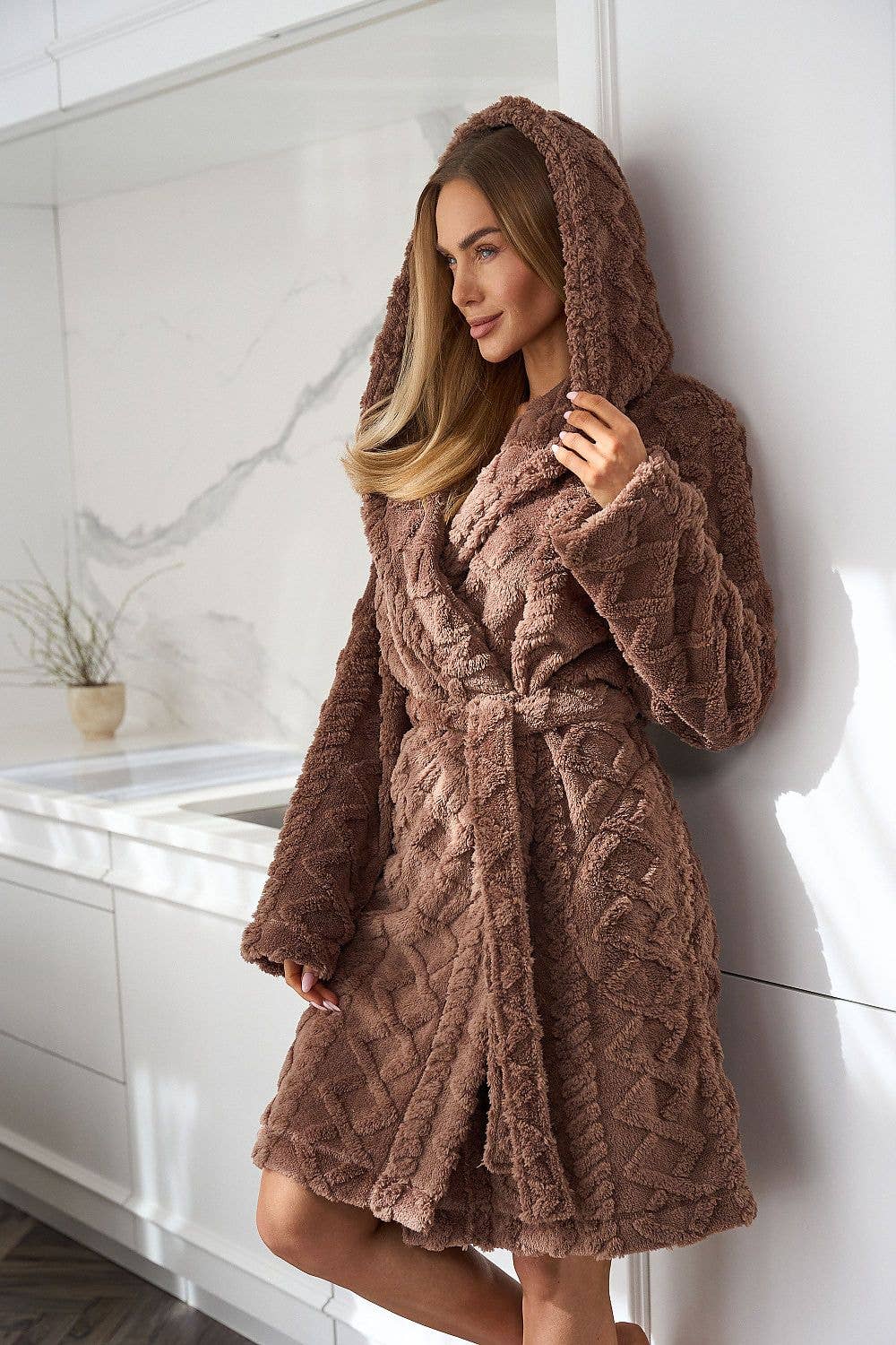 brown Dressing Gown Model 217120 L&L collection for wholesale on Faire1
