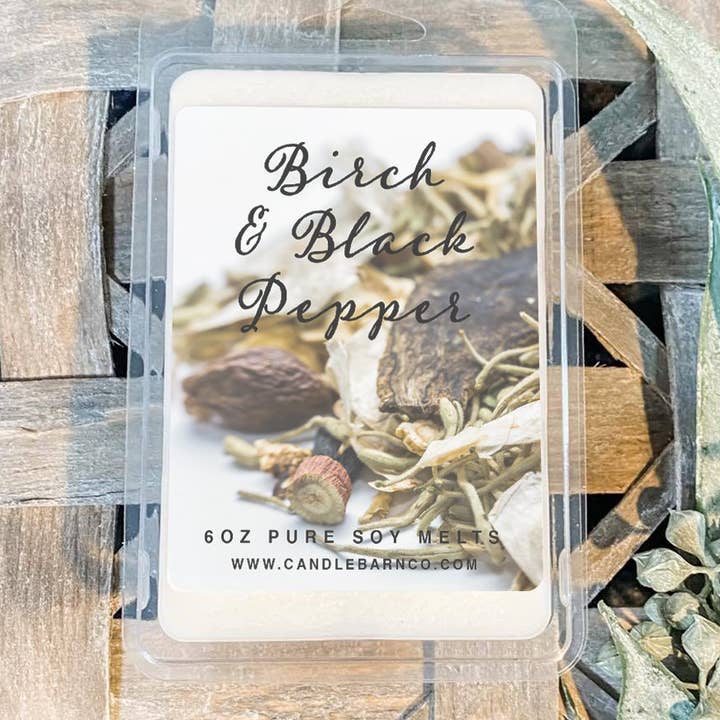 BOULEAU ET POIVRE NOIR | Grande fonte de 6 oz | Soja 100% pur pour la vente par Timber Oak Candles