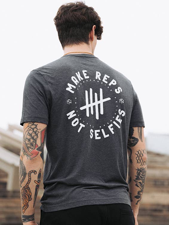 Maak Reps Not Selfies Triblend T-shirt - Donkergrijs voor wholesale door Thundernoise