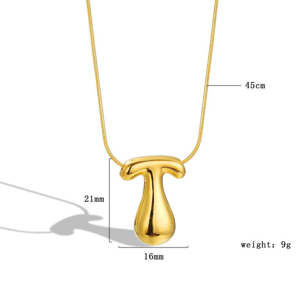 The Classy Cloth WS - Vente Colliers à pendentif - Collier avec initiale en forme de lettre à bulles - Gold RTS17