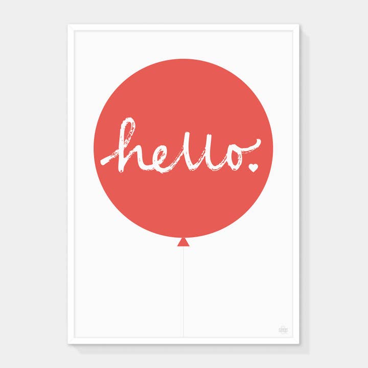 Hello Balloon Art Print (Red) por atacado de Showler and Showler