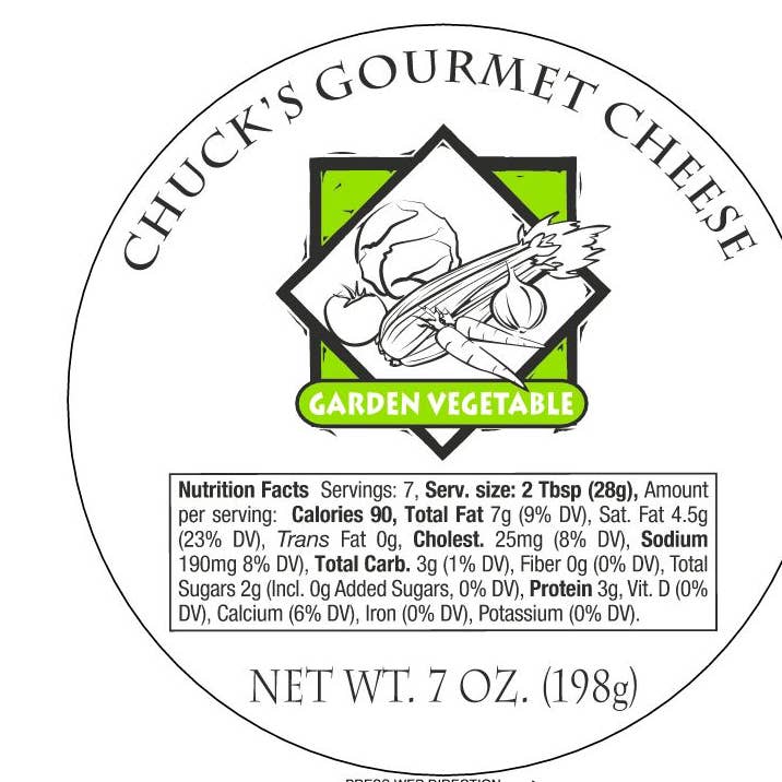 Chuck's Gourmet Cheese - Wholesale Cheese - Chuck's Gourmet Cheese Spread - Garden Veggie3