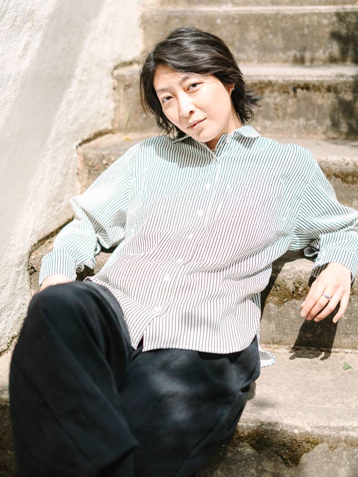 Nettle Studios - Wholesale Button Down Shirt - Unisex - Size Inclusive Plus Size Long Sleeve Button Up Striped Linen12