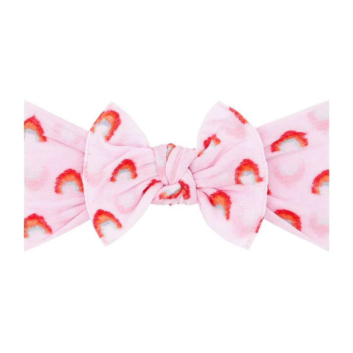 Patterned Knot soft nylon headband: Pink Rainbow for wholesale by Baby Bling Bows