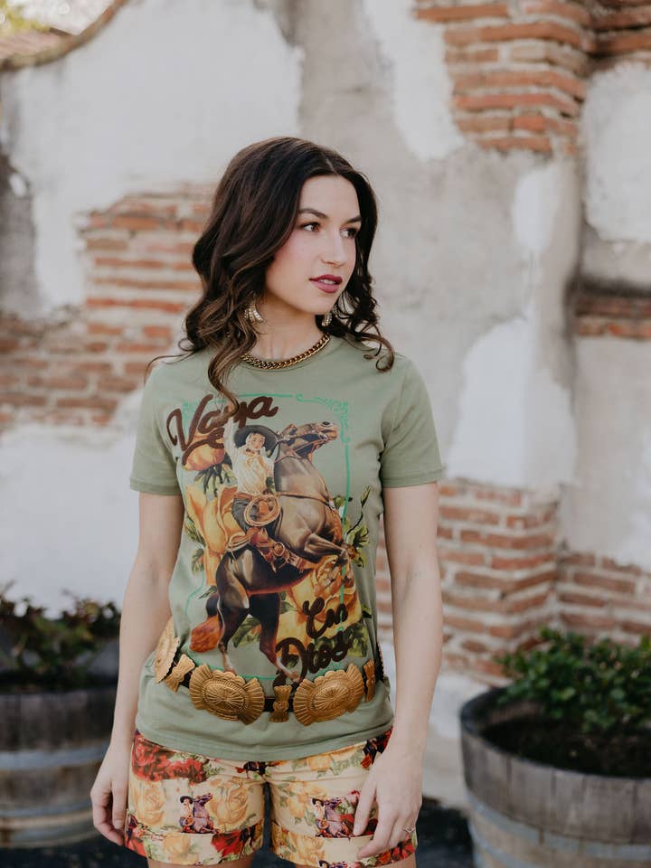 Rodeo Quincy - Wholesale Screen Printed T-Shirt - Women's - Vaya Con Dios Tee1