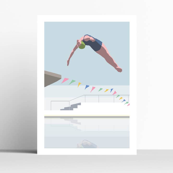 IMPRESIÓN DE PISCINA DE BUCEO, PERSONALÍZALA SEGÚN TU UBICACIÓN para venta al por mayor de Betty Boyns Designs