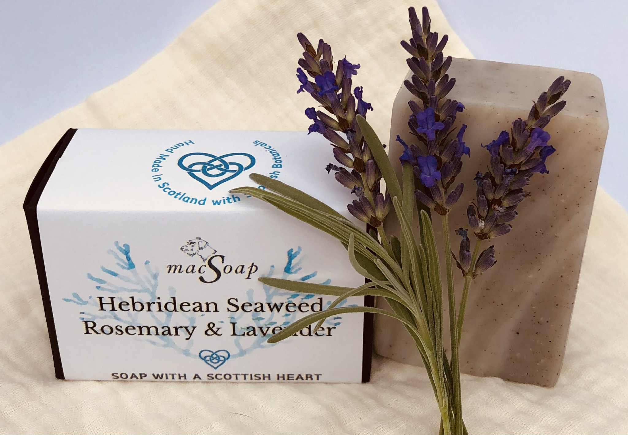 macSoap – wholesale Bar Soap – Hebridean Seaweed, Rosemary & Lavender. Scottish Soap2