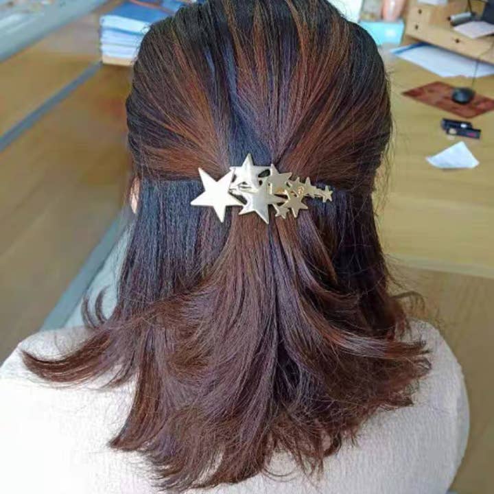 LadyJuneAccessories - Wholesale Hair Clip - Women's - Gold Star Hair Clip,Hair Accessories,Barrette,Gift.Bride