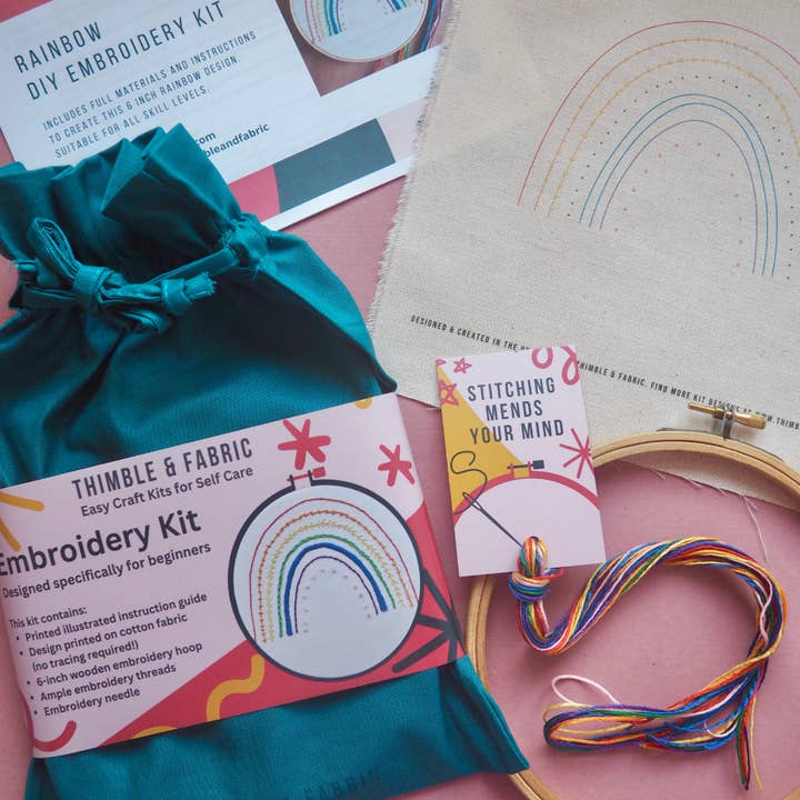 Thimble and Fabric – wholesale Embroidery/cross-stitch supplies – Rainbow Embroidery Kit