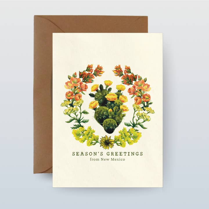 5"x7" Southwestern Wreath / Season's Greetings Card for wholesale by Painting the Southwest