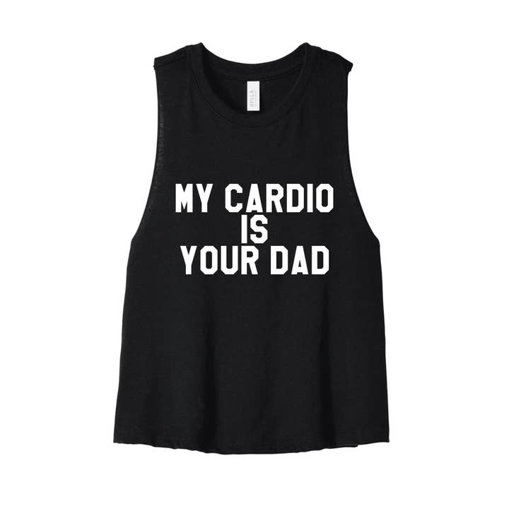 Mein Cardio ist dein Vater Racerback Crop Tank für den Großhandel von BOBBYK