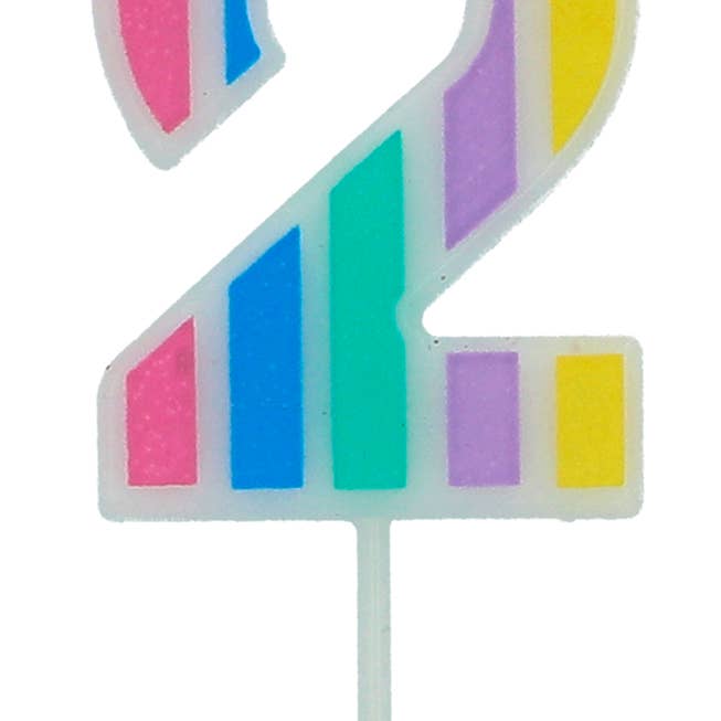 Candela pastello numero 2 multicolore - 5 cm per la vendita all'ingrosso da parte di Folat BV