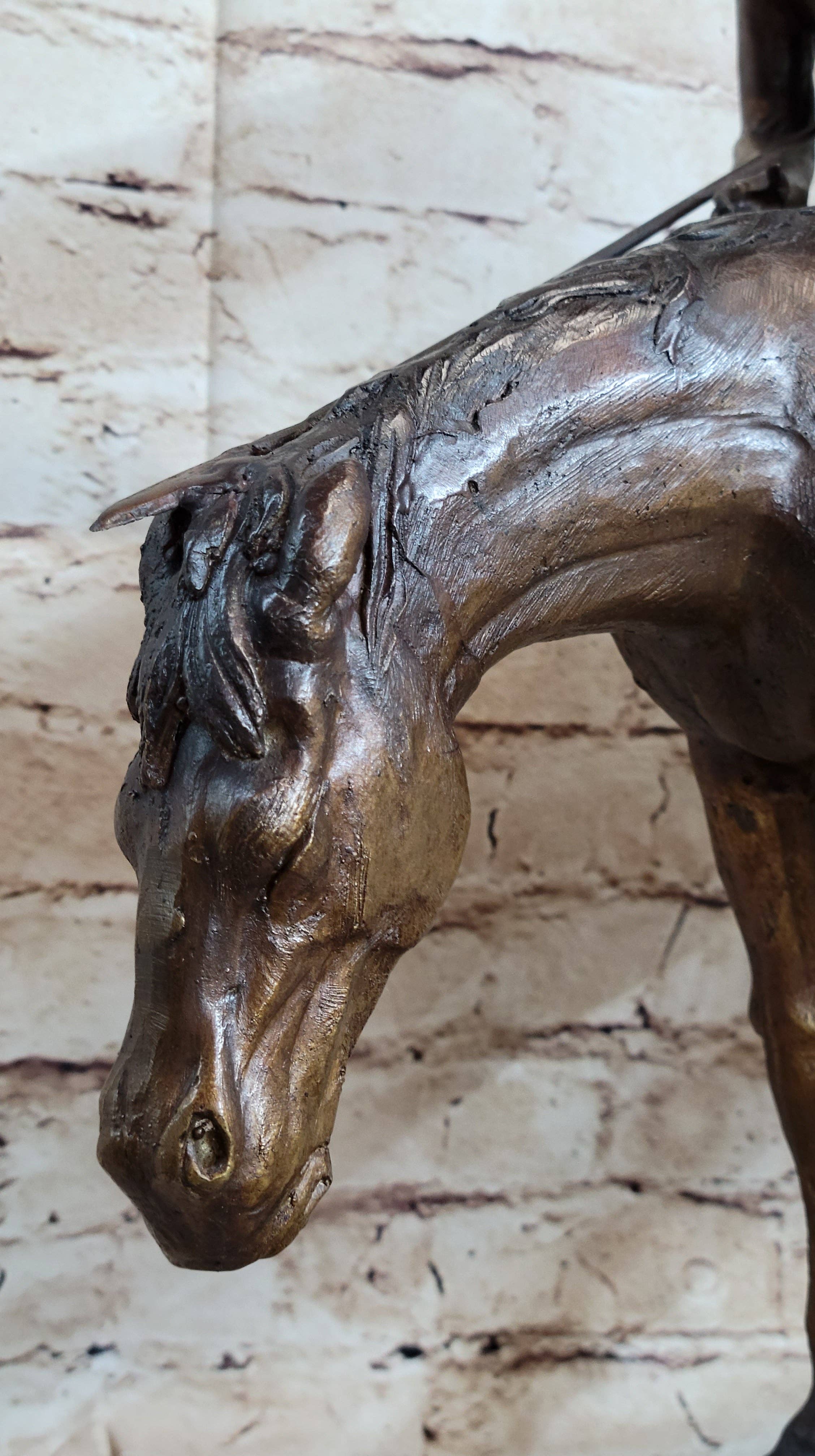 Bronzhaus - Wholesale Sculpture - End of the Trail by James Earle Fraser Bronze Statue Sculpture Western Native American5