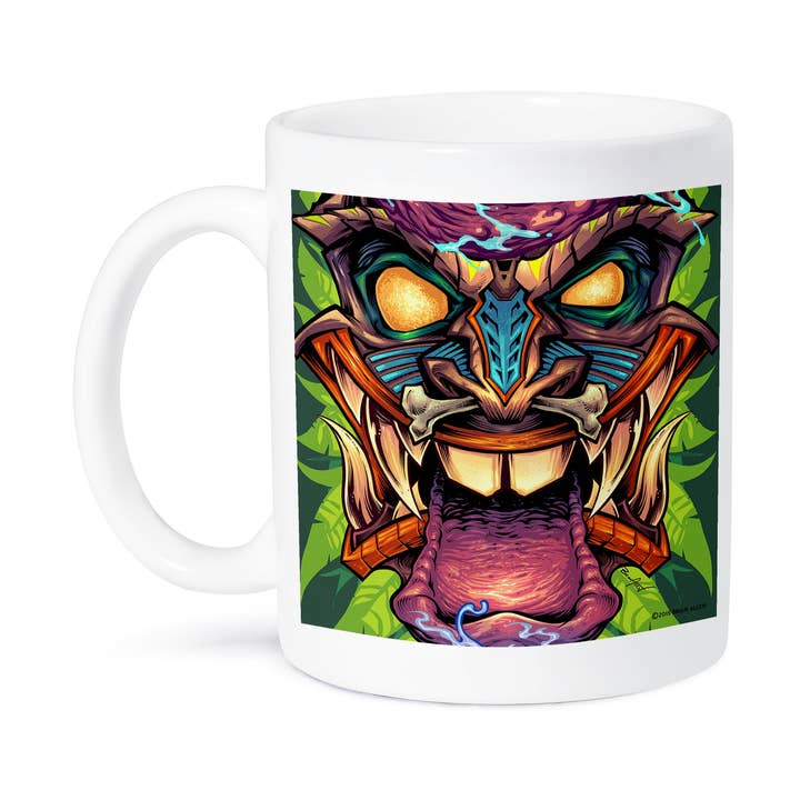 3dRose - Wholesale Coffee Mug - 3dRose, A laughing Tiki head with tongue hanging out, Mug8