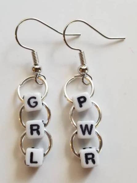 Pendientes de palabra de poder niña con cuentas para venta al por mayor de Sapphire Creations