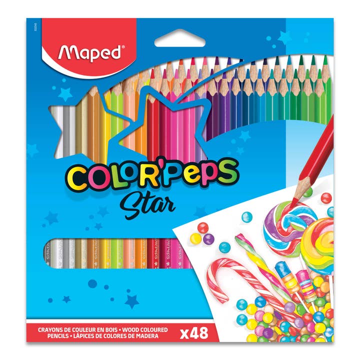 Janod - Wholesale Colored Pencil - Color'Peps Triangular Colored Pencils x48