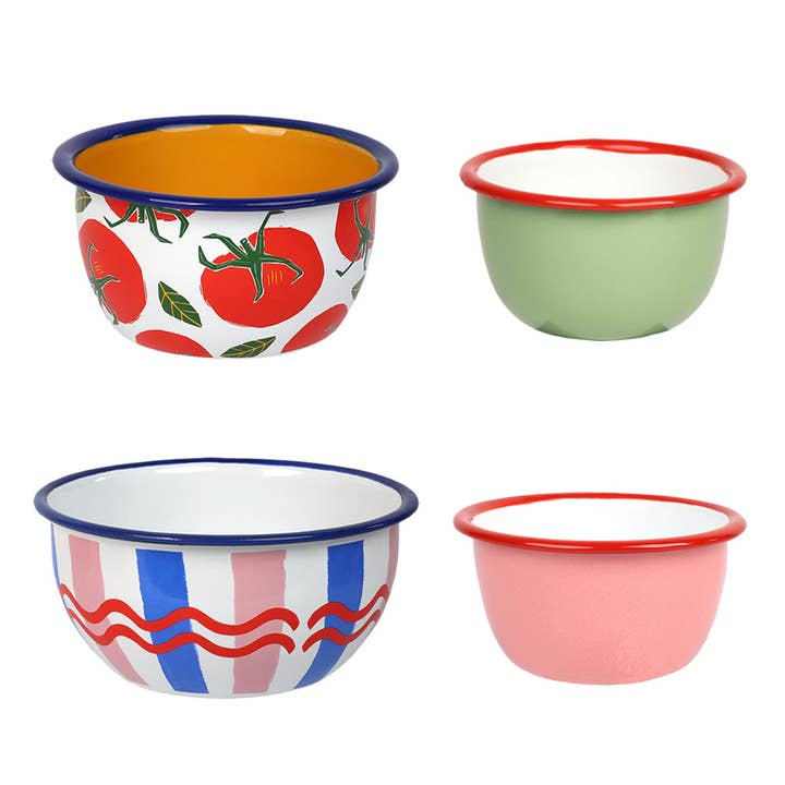 Talking Tables UK - Wholesale Bowl - Enamel Bowls Set | Mixed 12 Pack | Spring | Summer |