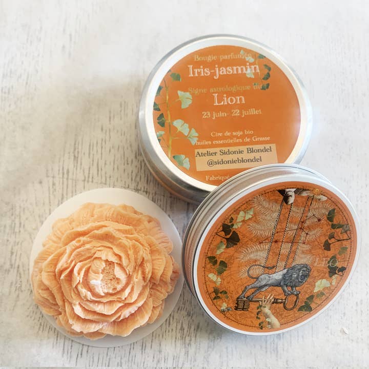 Vela perfumada en torno al tema del zodíaco Leo para venta al por mayor de sidonie blondel