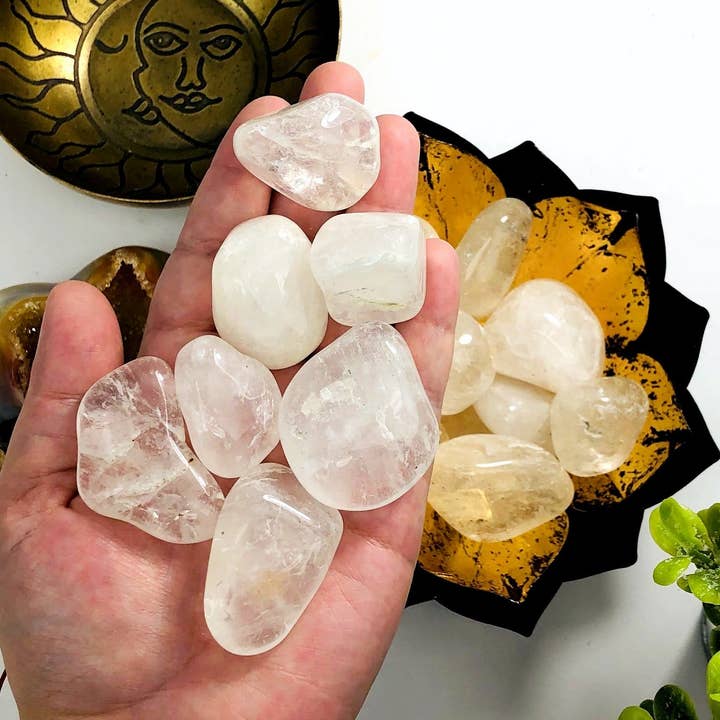 1lb Crystal Quartz Tumbled Gemstones-Polished Crystal Stones for wholesale by Rock Paradise