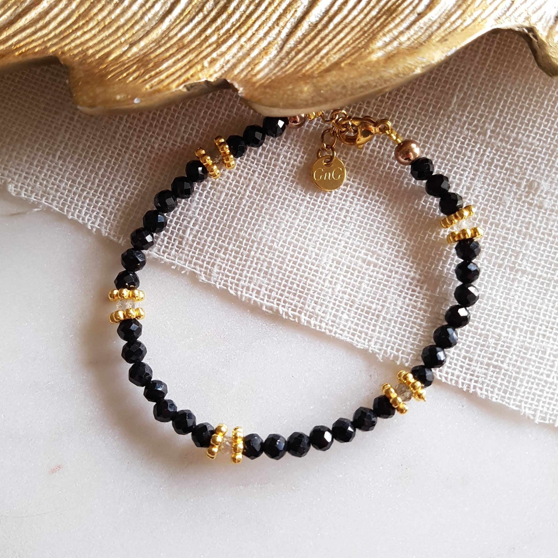 GINANDGER - Wholesale Beaded Bracelet - BRACELET PAOLA BLACK TURMALINE