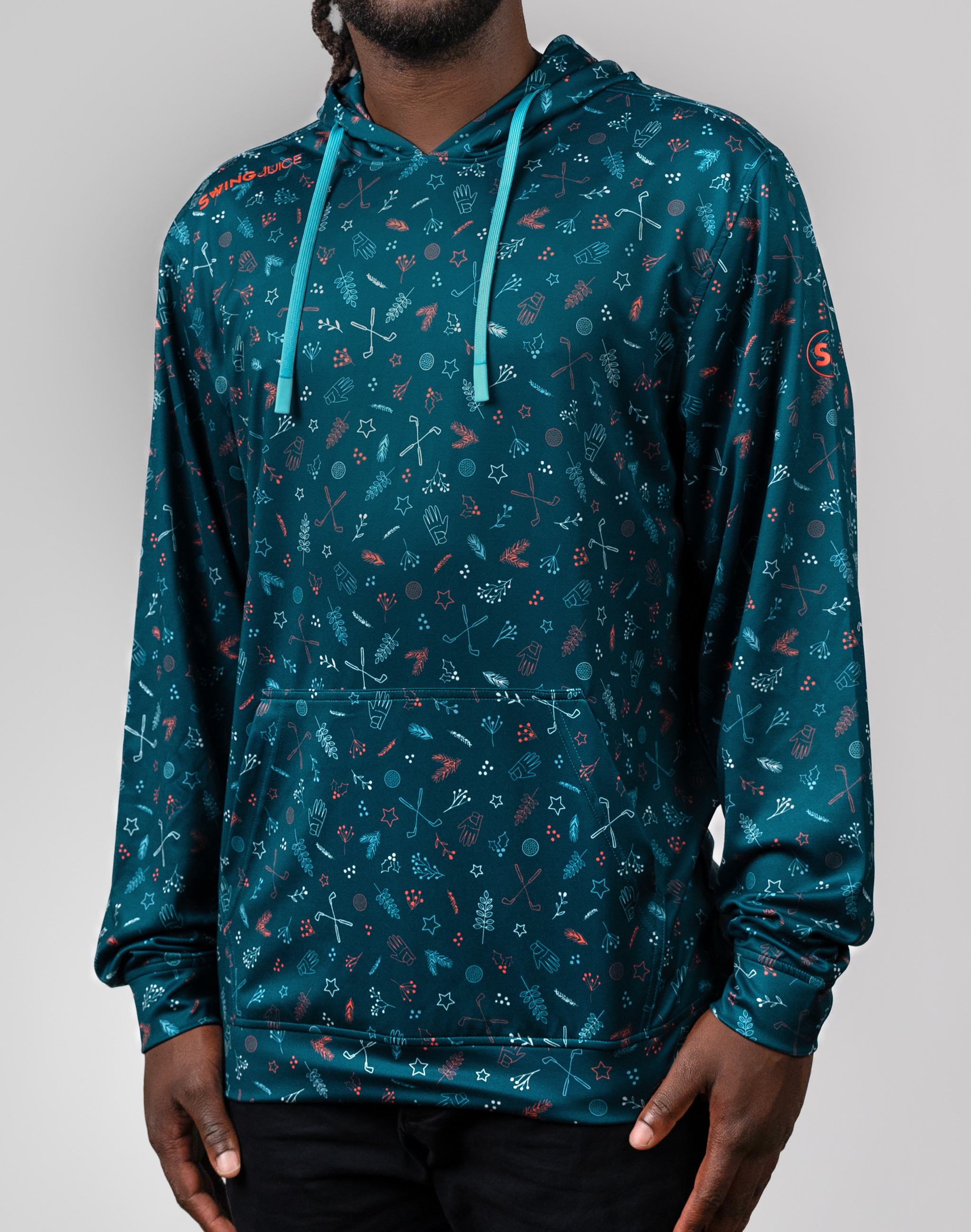 Deep Teal Golf & Hollys Men's Performance Hoodie for wholesale on Faire1
