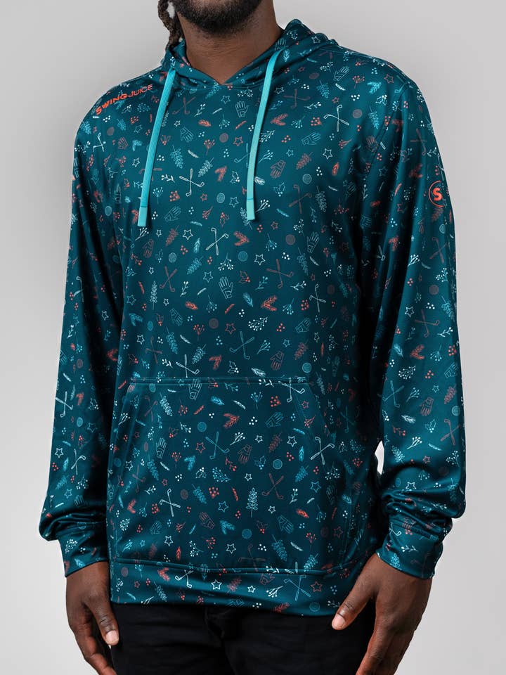 Deep Teal Golf & Hollys Men's Performance Hoodie for wholesale on Faire1