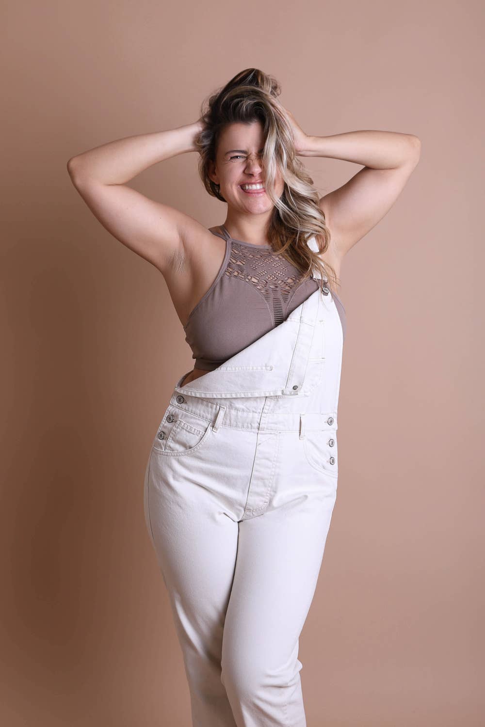 Leto Accessories – Top de malha - Mulher por atacado – Top de corte sem costura com recorte floral Plus3