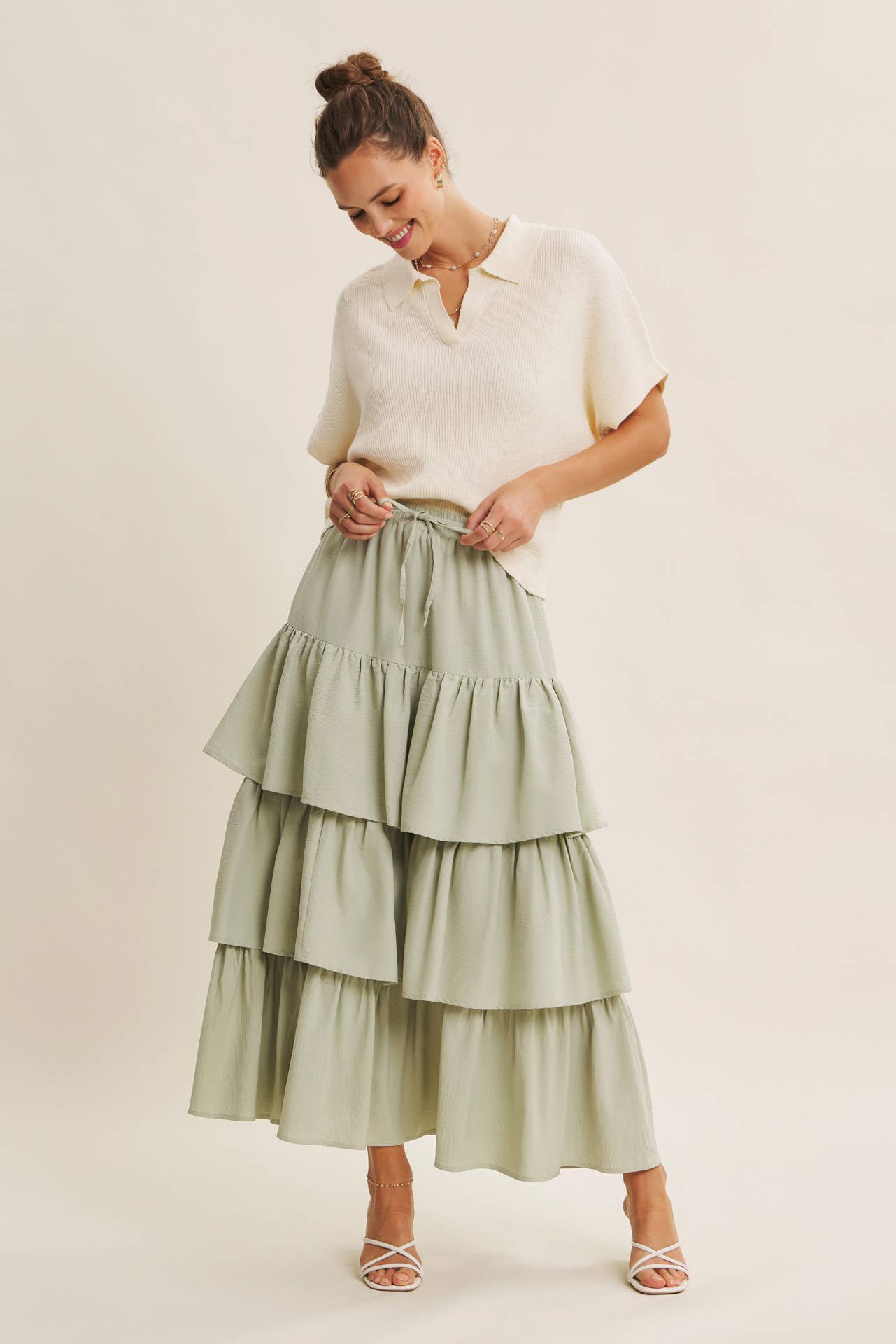 in february - Wholesale Skirt - Women's - AIRY YEAR-ROUND TIERED RUFFLE MAXI SKIRT WITH POCKETS19
