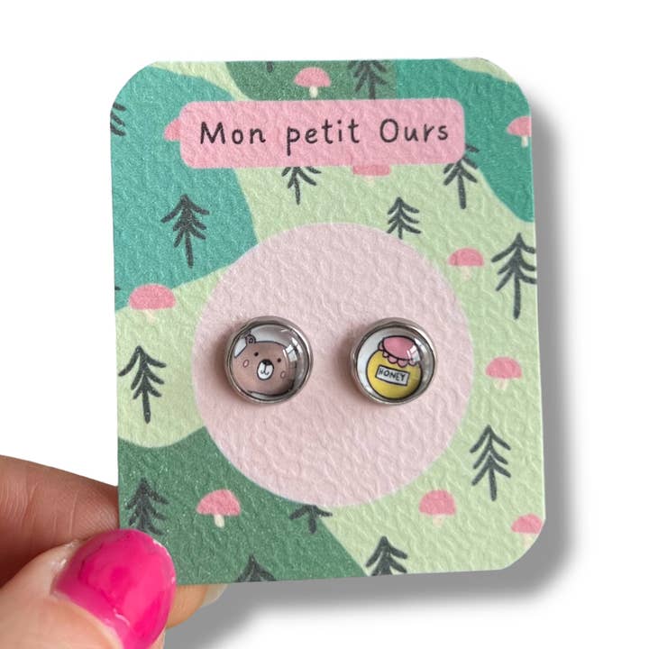 Child Bear / Honey Earrings for wholesale by Dans l'Air du Temps Bijoux