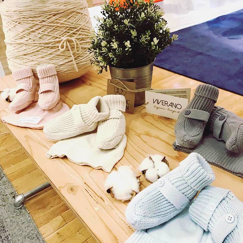 Viverano Organics - Wholesale Booties - Baby - Milan Baby Booties Shoes Sweater Knit (Organic Cotton)5