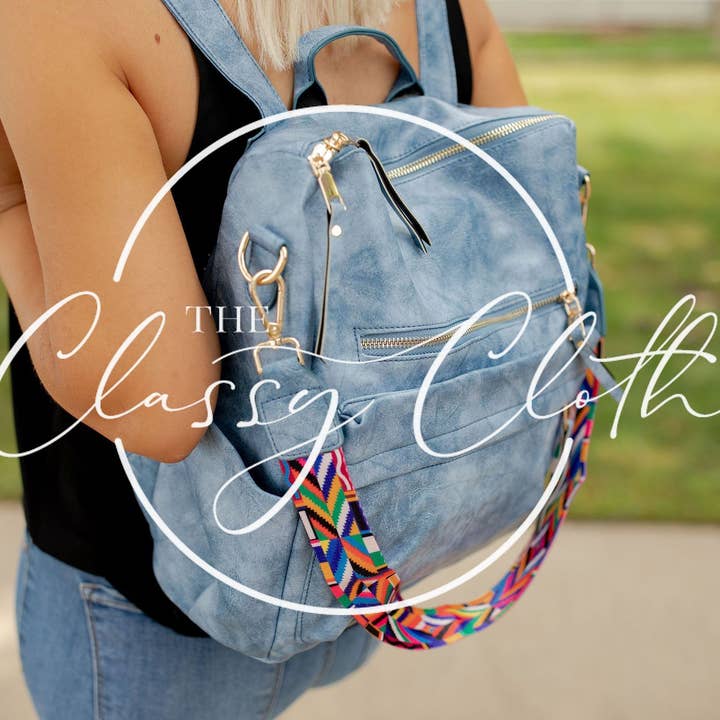 The Classy Cloth WS - Wholesale Backpack - Women's - Chloe Convertible Backpack - Brilliant Blue - Hip Hippie RTS2