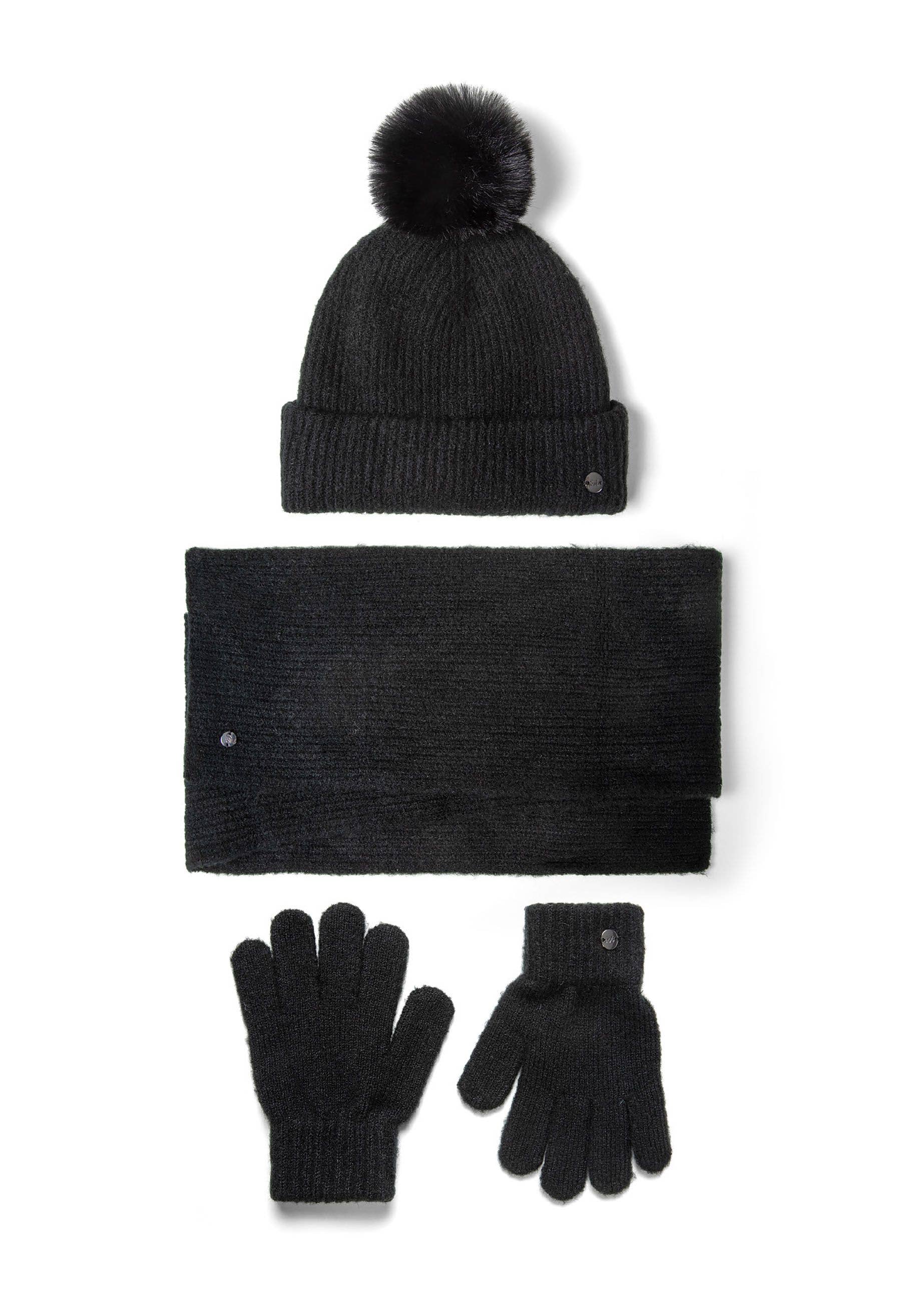 Minoti sp. z o.o. – Chapéu - Crianças por atacado – Conjunto de inverno de 3 peças para meninas: gorro, cachecol e luvas rosa.5