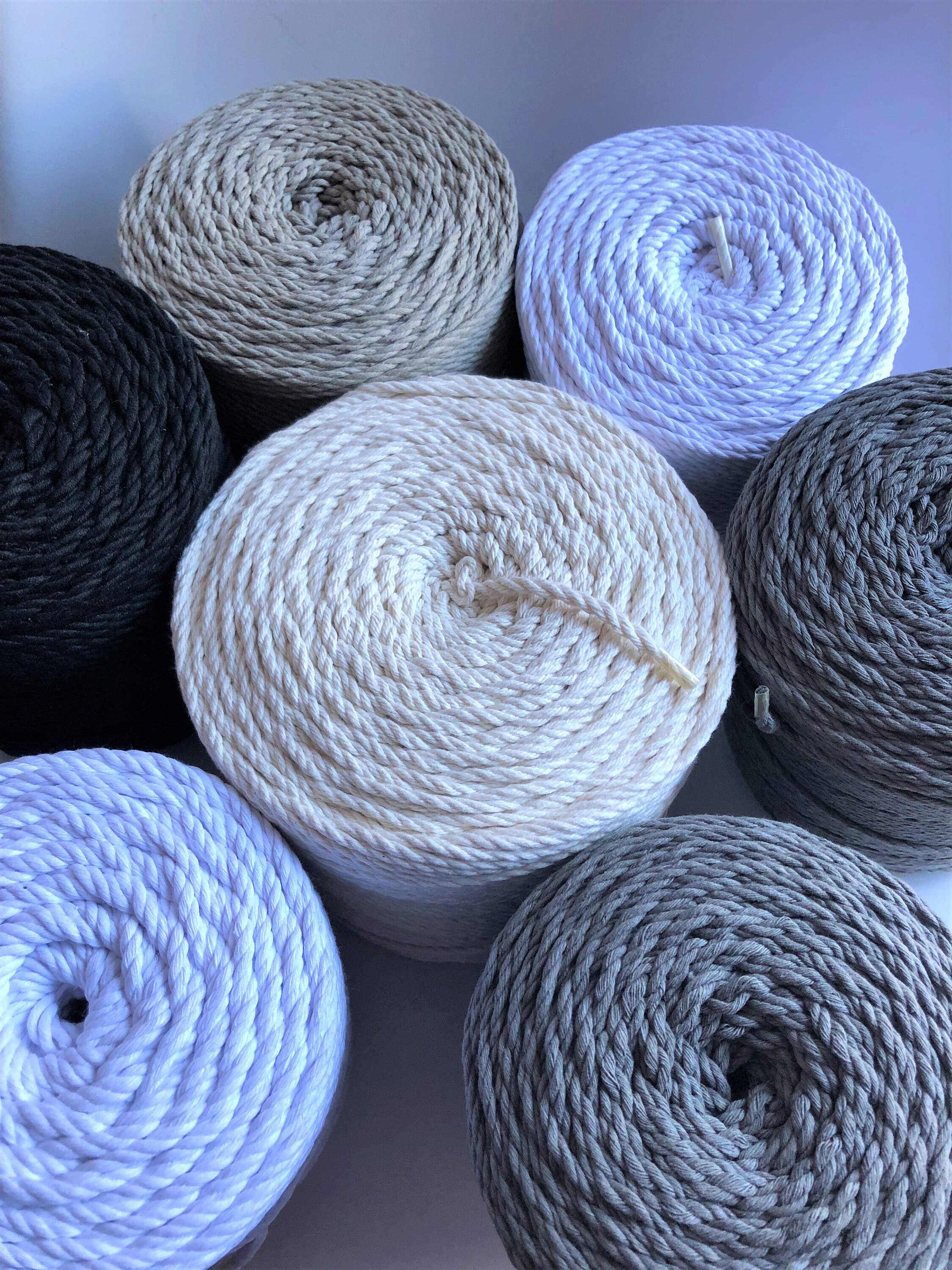 woolexperts - Vendita all'ingrosso Attrezzature per lavoretti e fai da te - Cordoncino in cotone per macramè da 3 mm, fune e corda per uncinetto2