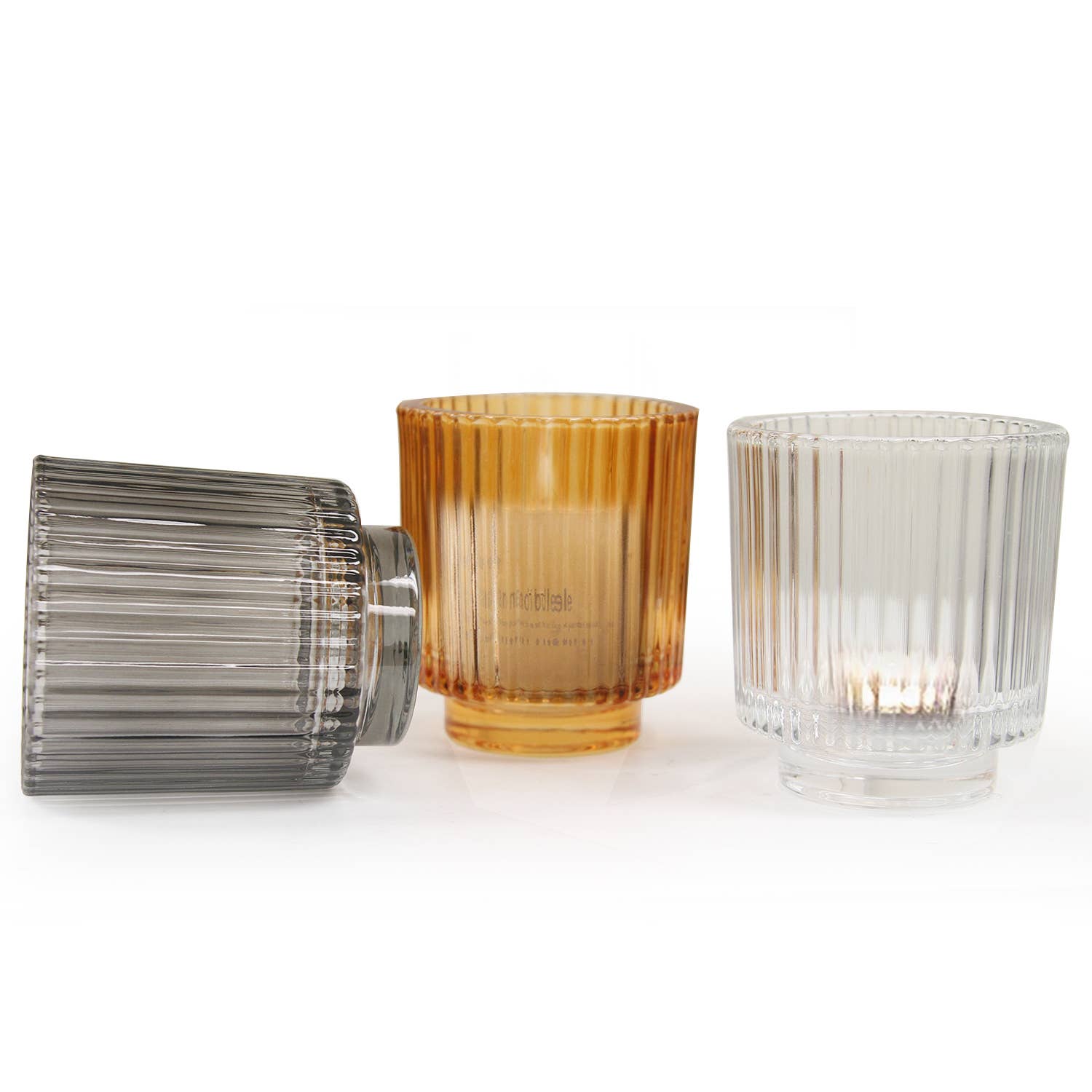 Galore Home – Suporte de vela por atacado – Porta Vela de Vidro Canelado (Altura 10 cm x Diâmetro 9 cm)2