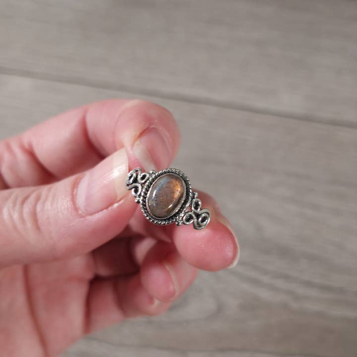 Keystone Crystals – wholesale Cocktail/statement ring – Gemstone Sterling Silver Ring Old School Boho Style