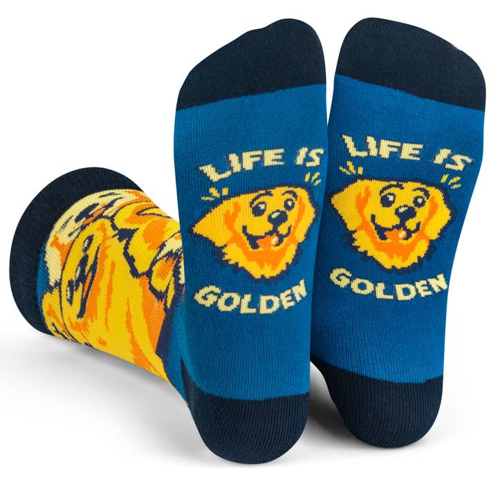 Lavley - Vente Chaussettes – unisexe - Chaussettes Life Is Golden (Golden Retriever)