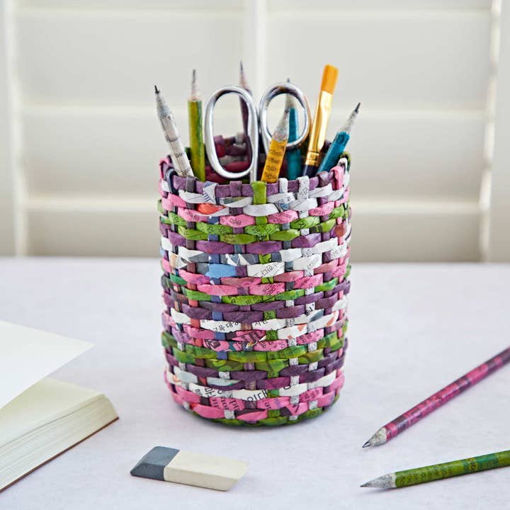 The Paper High Gift Company Limited - Vente Porte-stylos et stylos - Porte-crayons ronds à journaux recyclés