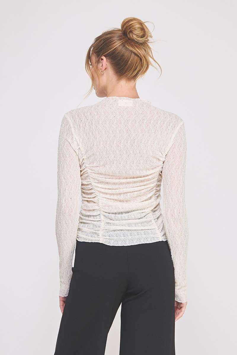 Allie Rose - Wholesale Blouse - Women's - Embellished lace Long Sleeve top9