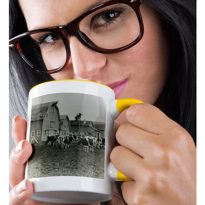 3dRose - Wholesale Coffee Mug - 3dRose, Magic Lantern Slide Holstein Cattle Barns Wisconsin Farming, Mug1