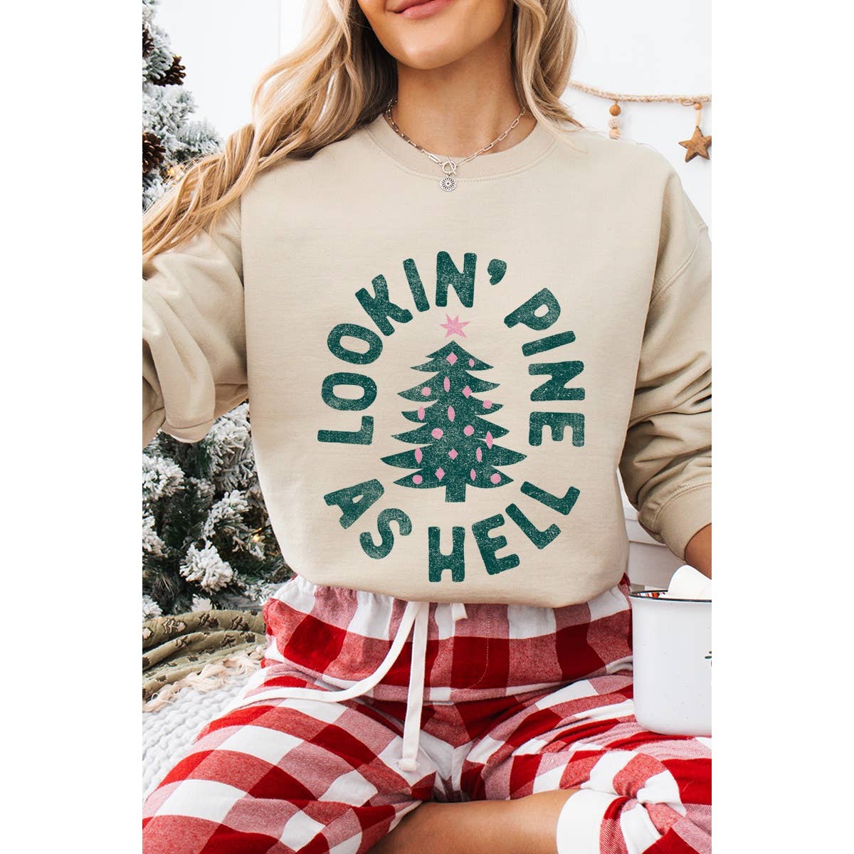 Illustrated Society - Wholesale Sweatshirt - Women's - LOOKIN PINE AS HELL VINTAGE GRAPHIC SWEATSHIRTS6
