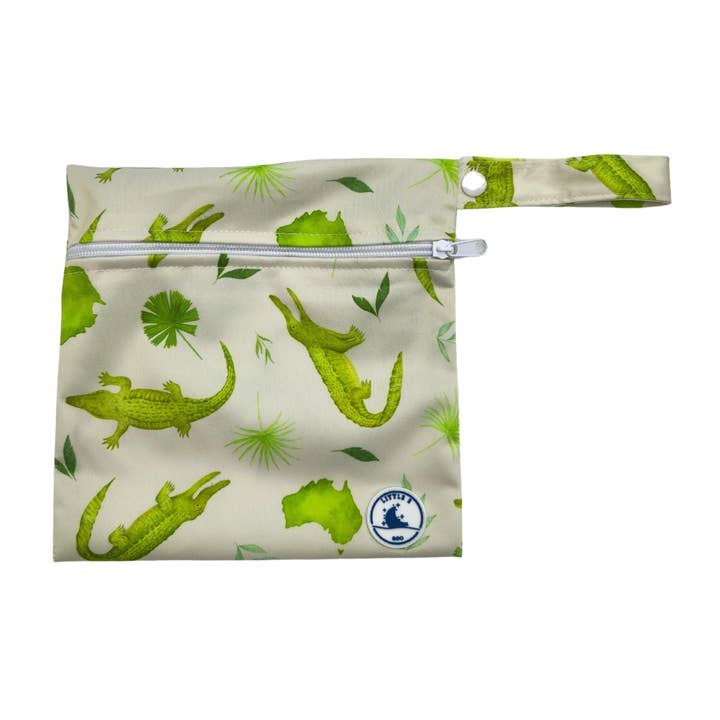 REUSABLE MINI WET BAG ~ CROCODILES for wholesale by Little E & Co